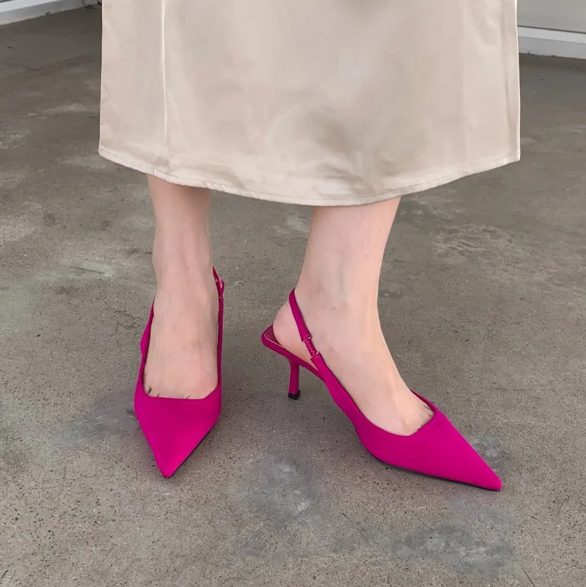 Women'S Shoes Clogs - Spring New 2025 Pointed Fine Heel