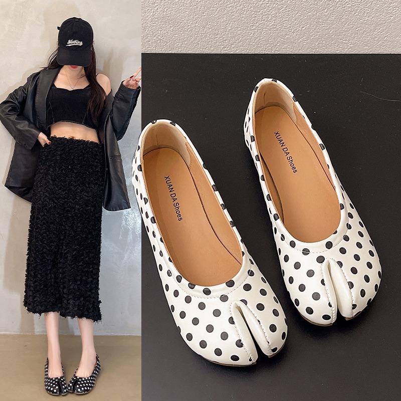 Women'S Shoes For Standing All Day - Women Split Toe Flats Polka Dot