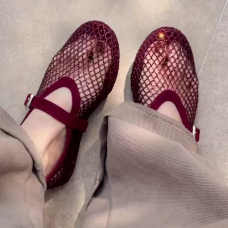 Women Shoes Casual - Hollow Rhinestone Baotou Sandals Women 2026