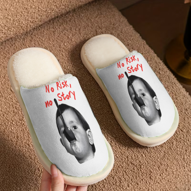 Women Shoes Quote - Risk Quote Luxury Plush Slippers Men