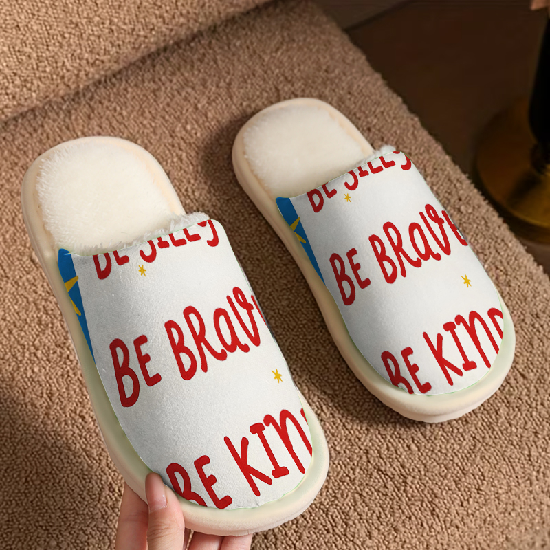 Women Shoes Quote - Kind Quote Luxury Plush Slippers Men