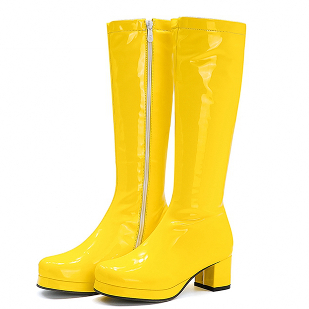 Women'S Shoes Yellow - REAVE CAT Autumn Sweet Knee-High boots