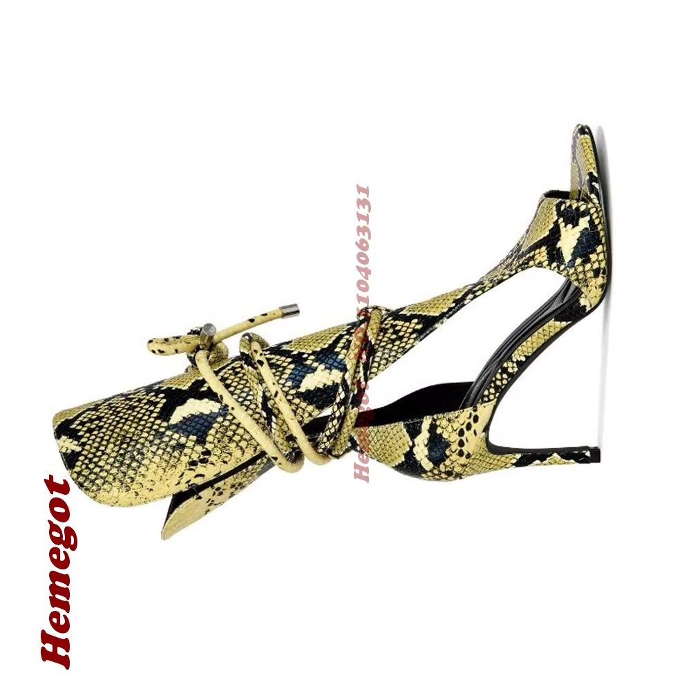 Yellow Snake Print Gladiator S - Women'S Shoes Yellow recension och pris