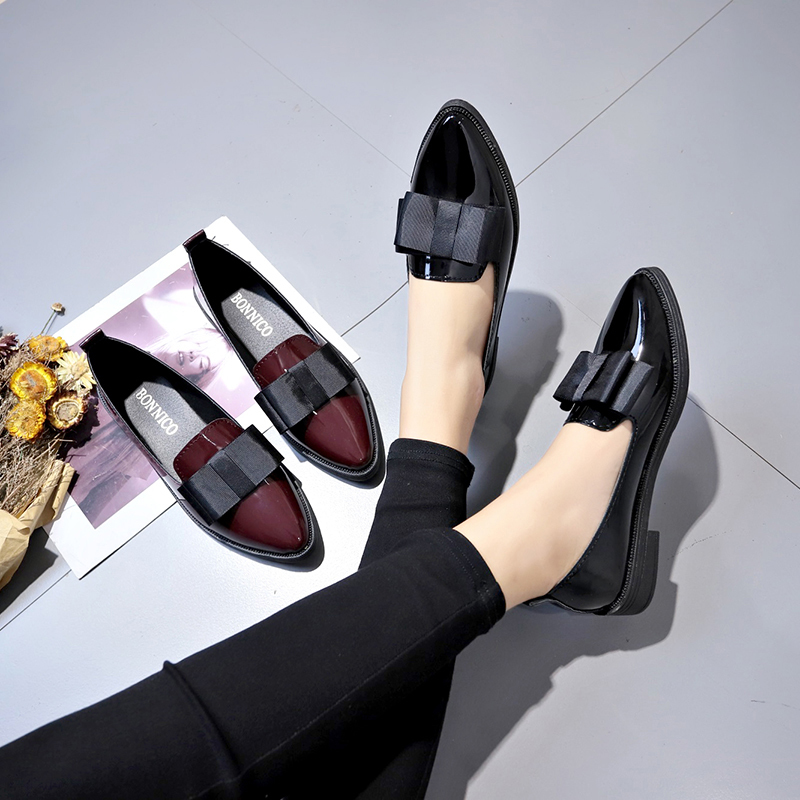 Black/ Wine Red Patent Leather - Women Shoes Black recension och pris