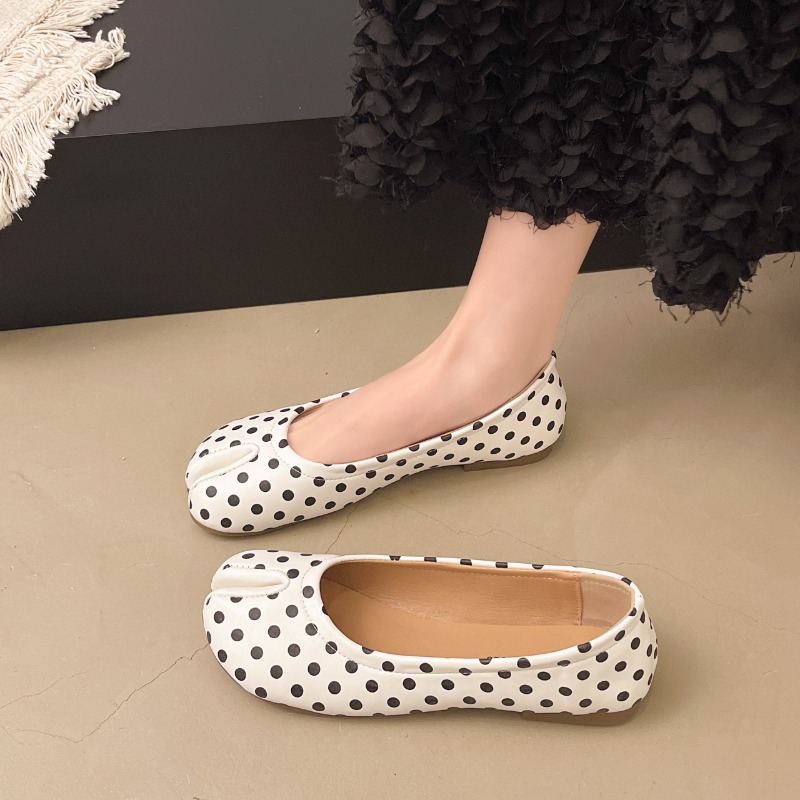 Women Split Toe Flats Polka Do - Women'S Shoes For Standing All Day recension och pris