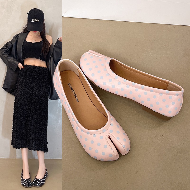 Women Split Toe Flats Polka Do - Women'S Shoes For Standing All Day recension och pris
