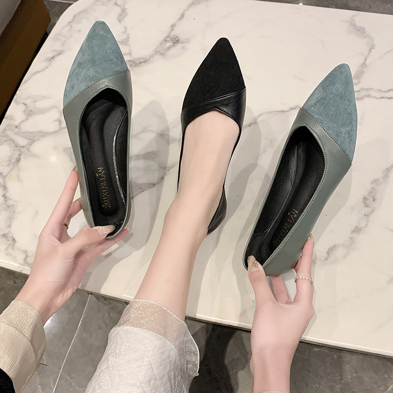 Flat black leather shoes for w - Women Shoes Black recension och pris