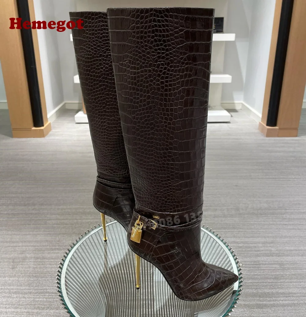Croc-Pattern Metal Heels Knee  - Women'S Shoes Crocs recension och pris