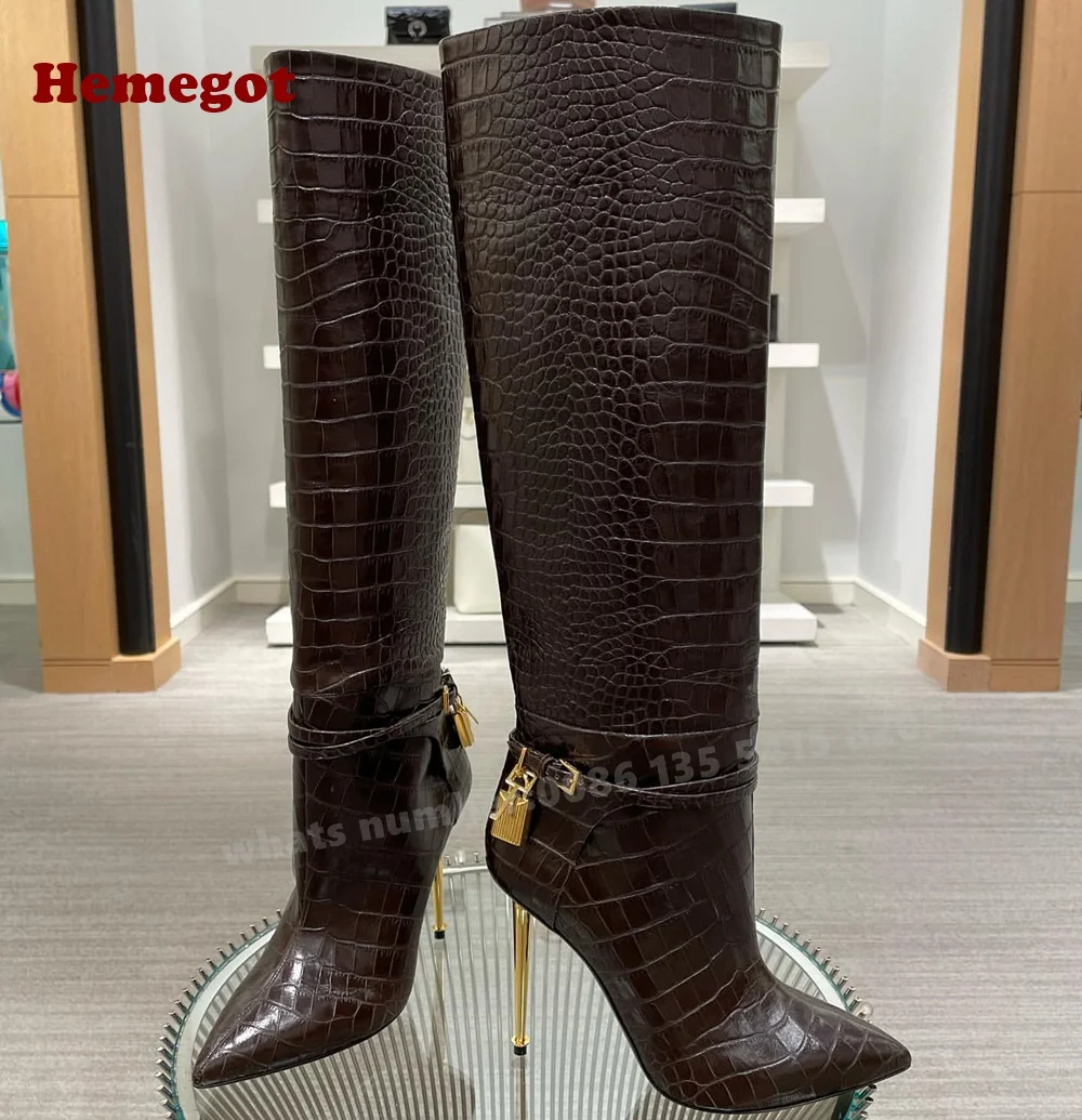 Croc-Pattern Metal Heels Knee  - Women'S Shoes Crocs recension och pris