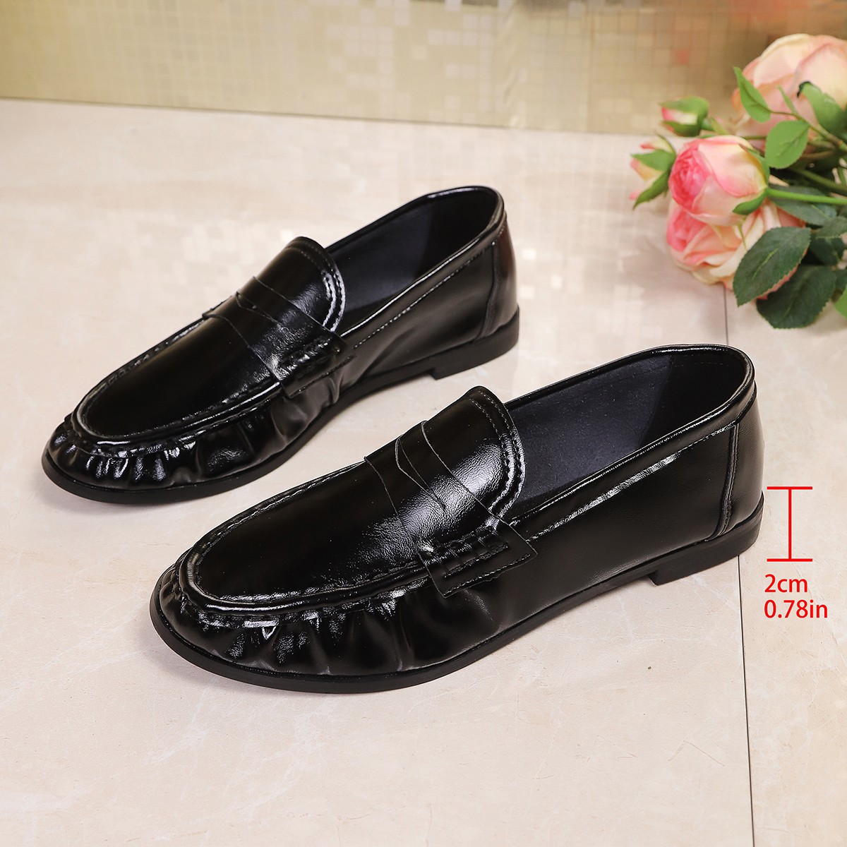 2026 Summer British Style Blac - Women Shoes Black recension och pris